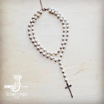 Double Strand White Turquoise Cross Necklace - Infinity Raine