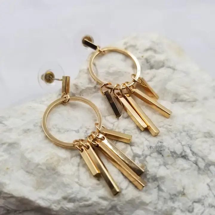 Deco Beams Earrings In Gold - Infinity Raine