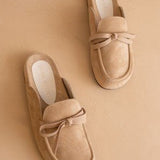 The Stevie - Tie Mule Loafer In Almond - Infinity Raine