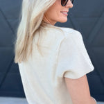 The Willow Sweater Tee In Mulberry In Oatmeal - Infinity Raine