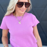 The Willow Sweater Tee In Mulberry Pink - Infinity Raine