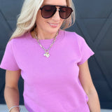 The Willow Sweater Tee In Mulberry Pink - Infinity Raine