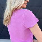 The Willow Sweater Tee In Mulberry Pink - Infinity Raine