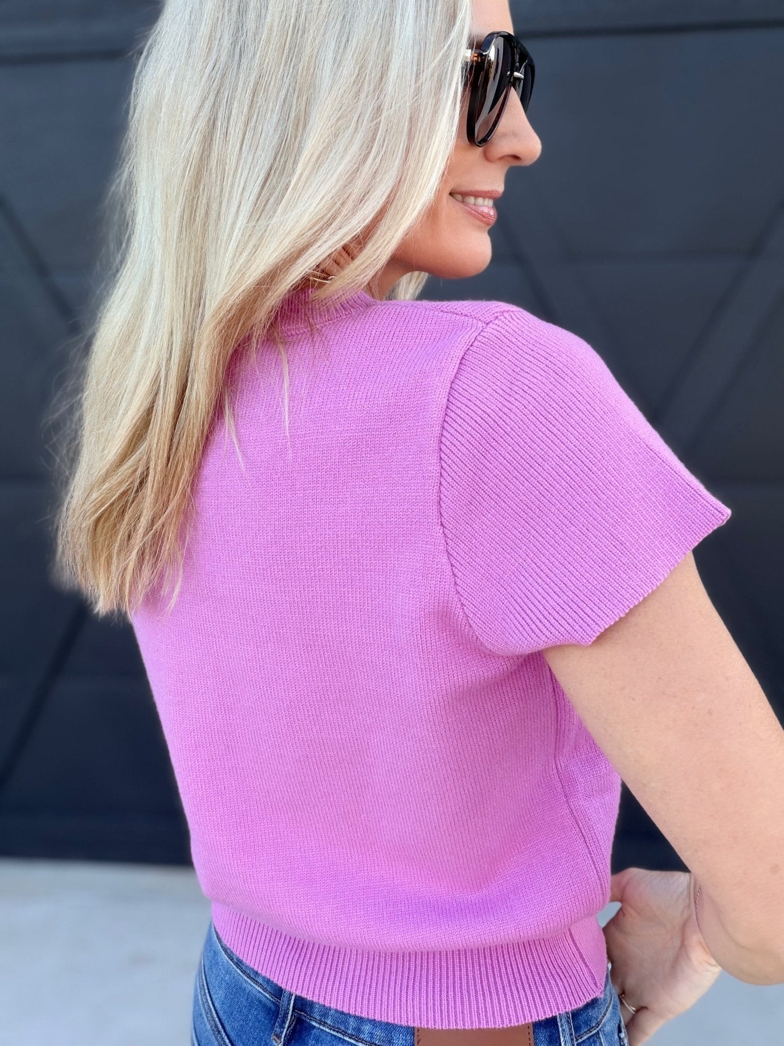The Willow Sweater Tee In Mulberry Pink - Infinity Raine