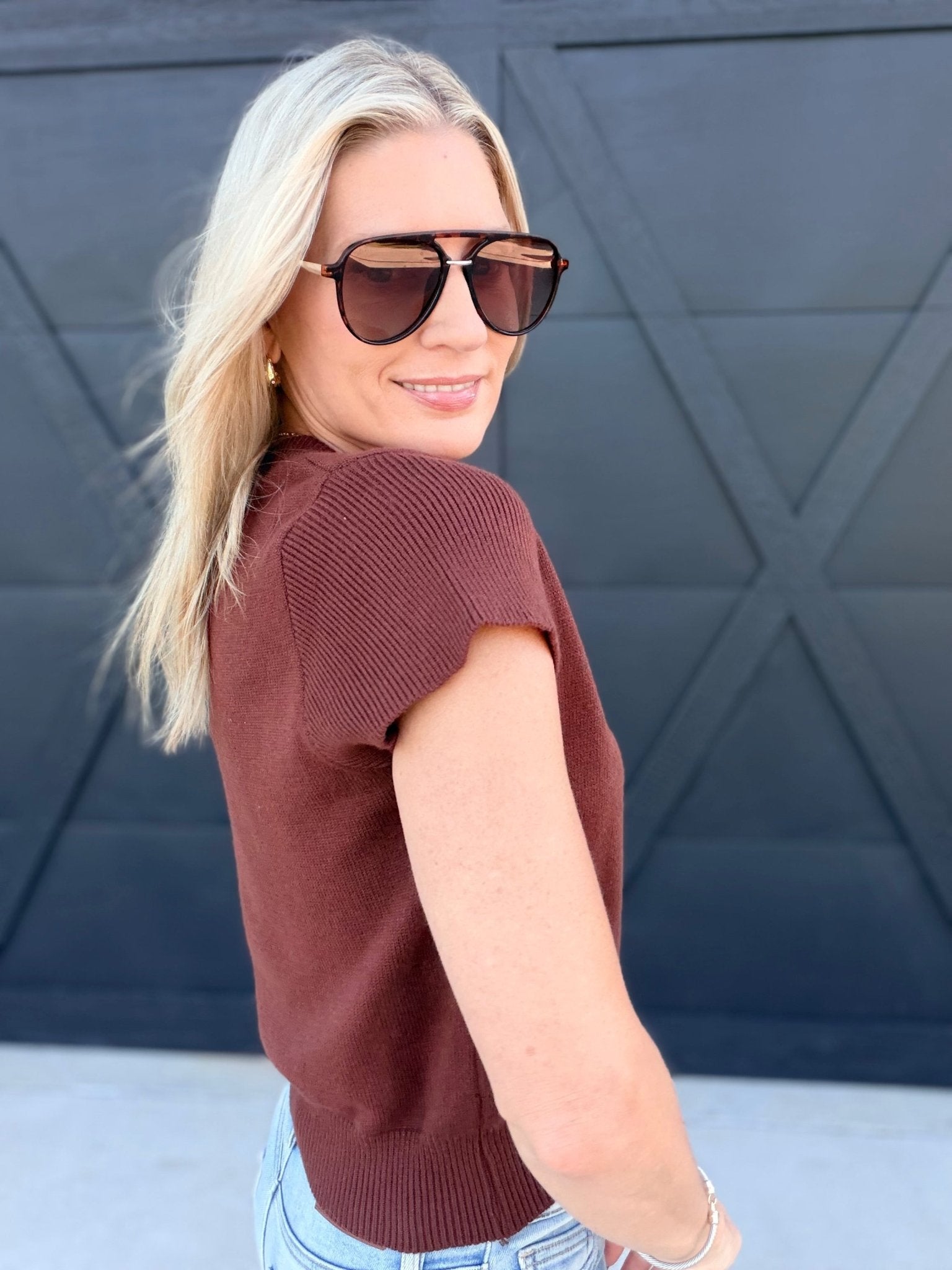 The Willow Sweater Tee In Pecan Brown - Infinity Raine