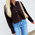 The Workshop Studio Outerwear - Cardigans Side Split Knit Cardigan In Brown