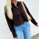 The Workshop Studio Outerwear - Cardigans Side Split Knit Cardigan In Brown