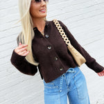 The Workshop Studio Outerwear - Cardigans Side Split Knit Cardigan In Brown