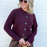 The Workshop Studio Outerwear - Cardigans Side Split Knit Cardigan In Plum