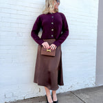 The Workshop Studio Outerwear - Cardigans Side Split Knit Cardigan In Plum