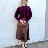 The Workshop Studio Outerwear - Cardigans Side Split Knit Cardigan In Plum