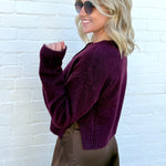 The Workshop Studio Outerwear - Cardigans Side Split Knit Cardigan In Plum