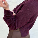 The Workshop Studio Outerwear - Cardigans Side Split Knit Cardigan In Plum