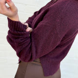 The Workshop Studio Outerwear - Cardigans Side Split Knit Cardigan In Plum