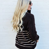 The Workshop Studio Tops - Sweaters Stripe Front Seam Sweater In Brown