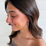 Thin CZ Hoop Earrings - Infinity Raine