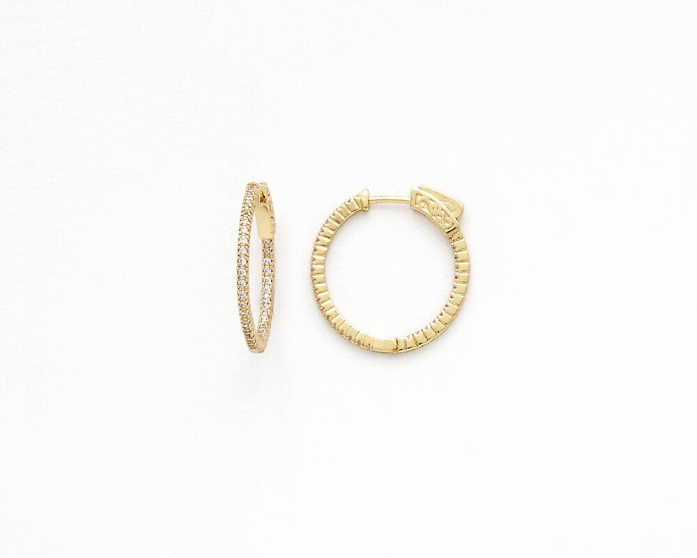 Thin CZ Hoop Earrings - Infinity Raine