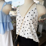 Timeless Polka Dot Cami Top In White - Infinity Raine