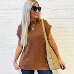 Cap Sleeve Mineral Washed Sweater In Brick Yellow - Infinity Raine
