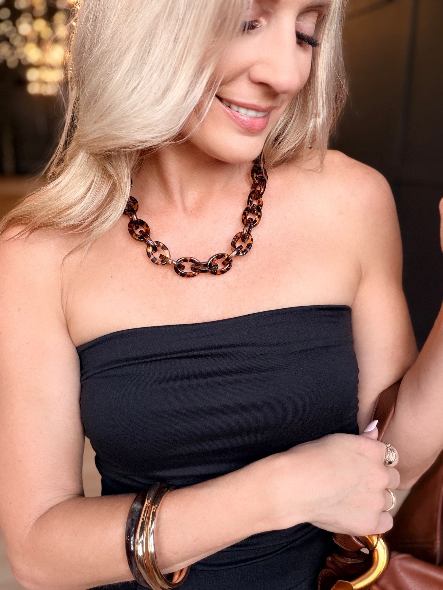 Tortoise Chain Link Necklace - Infinity Raine