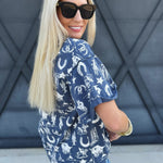 Rodeo Graphic Tee In Blue - Infinity Raine