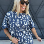 Rodeo Graphic Tee In Blue - Infinity Raine