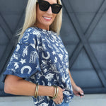 Rodeo Graphic Tee In Blue - Infinity Raine
