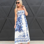 Tropic Floral Maxi Dress In Blue - Infinity Raine