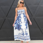 Tropic Floral Maxi Dress In Blue - Infinity Raine