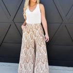 Tropical High Waisted Pants In Brown - Infinity Raine