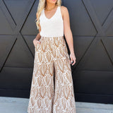 Tropical High Waisted Pants In Brown - Infinity Raine