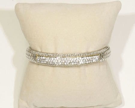 TT Dots and Pave Bangle In Gold - Infinity Raine