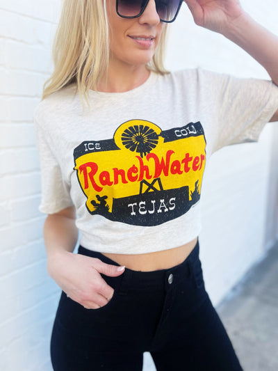 Ranch Water Graphic Tee-Tan - Infinity Raine