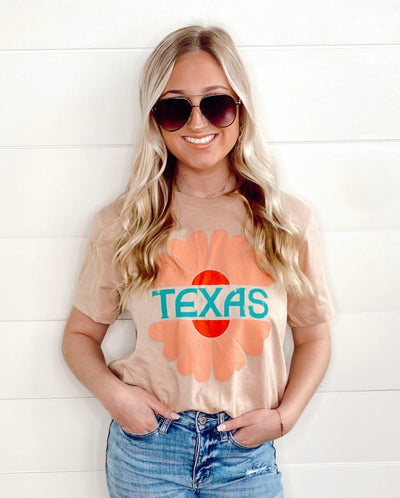 Rosette Graphic Tee-Tan - Infinity Raine
