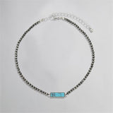 Turquoise Bar Navajo Pearl Necklace - Infinity Raine