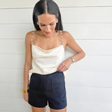 Tweed Shorts In Black - Infinity Raine