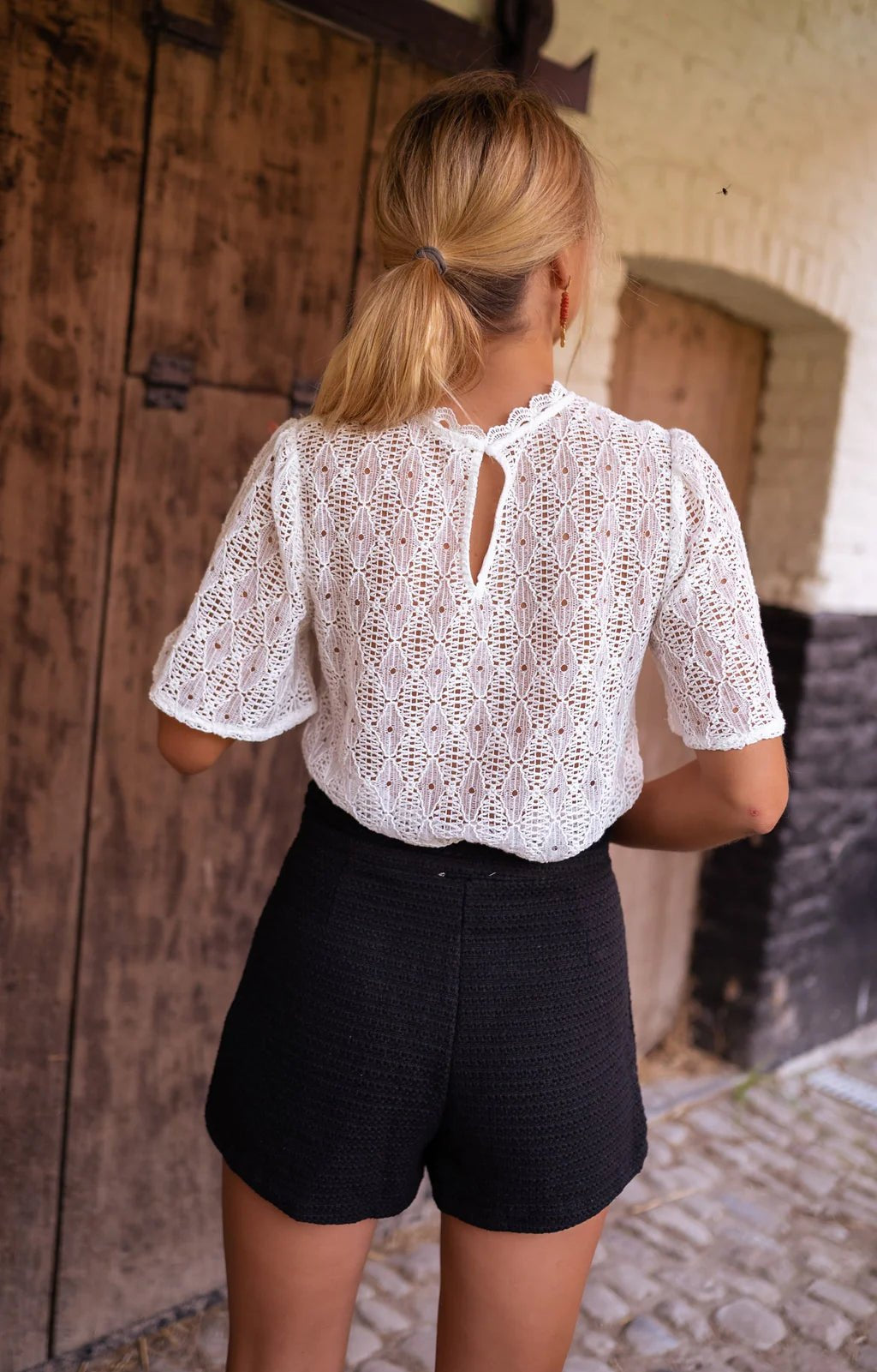Tweed Shorts In Black - Infinity Raine