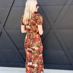 Twist Front Floral Midi Dress - Infinity Raine