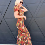 Twist Front Floral Midi Dress - Infinity Raine