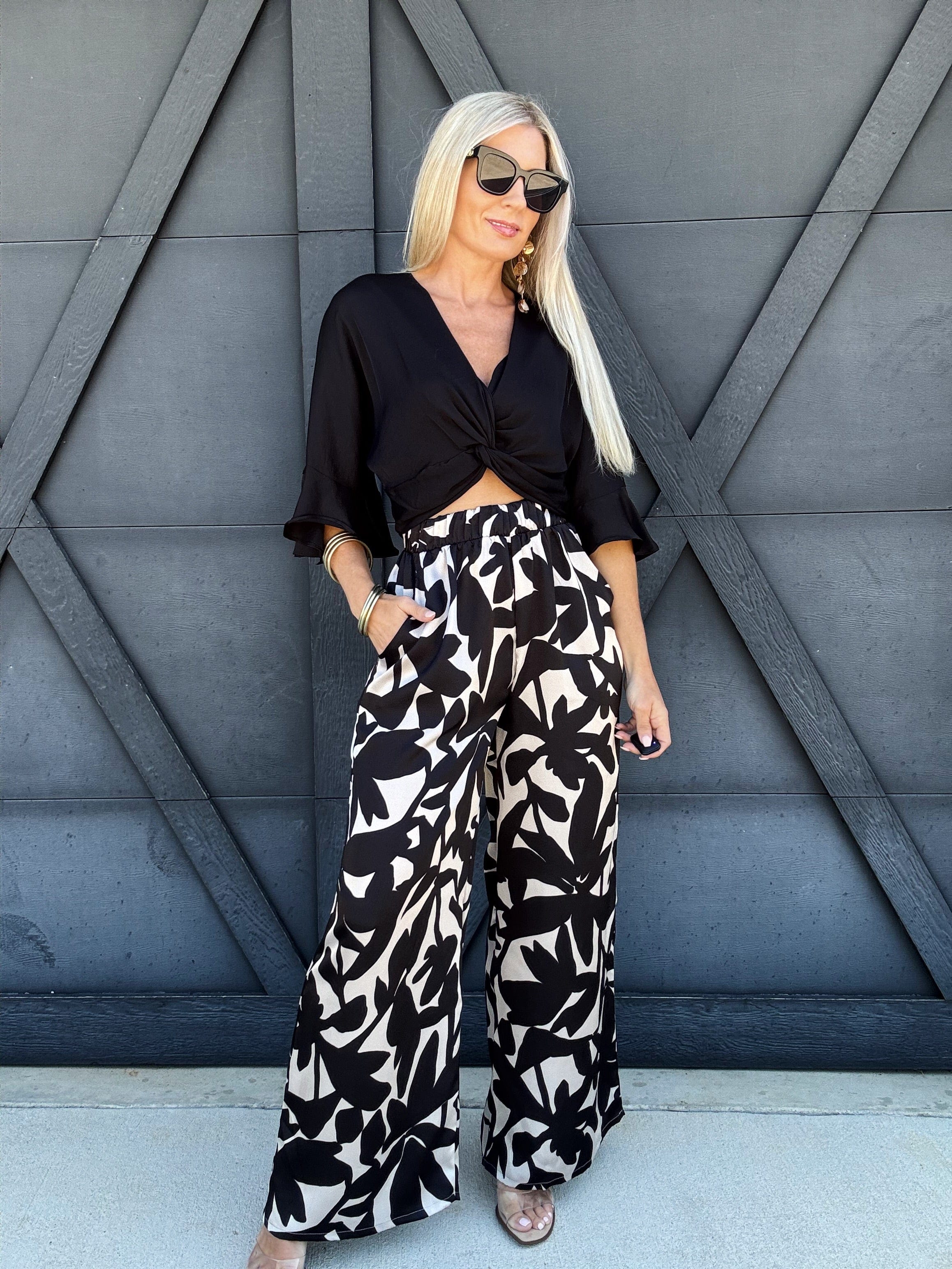 Paloma Satin Pants In Black - Infinity Raine
