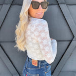 Lace High Neck Long Sleeve In White - Infinity Raine