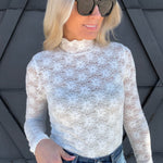 Lace High Neck Long Sleeve In White - Infinity Raine