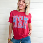 USA Stripes & Bows Tee In-Red - Infinity Raine