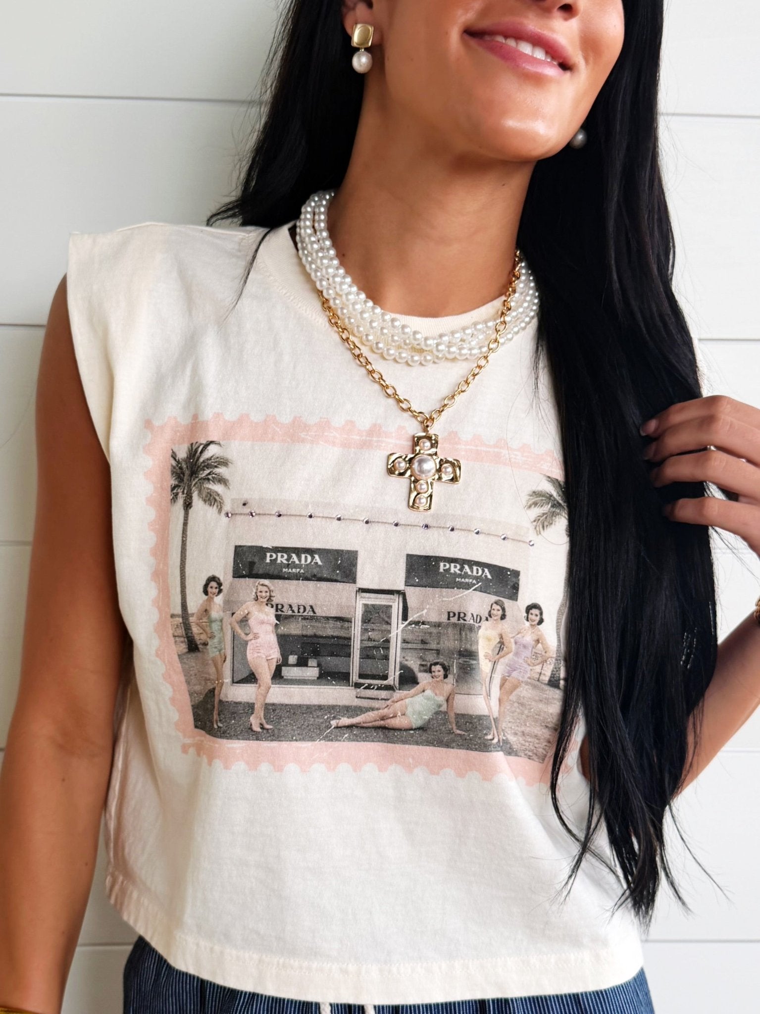 Vacation to Marfa Tee In Ivory - Infinity Raine