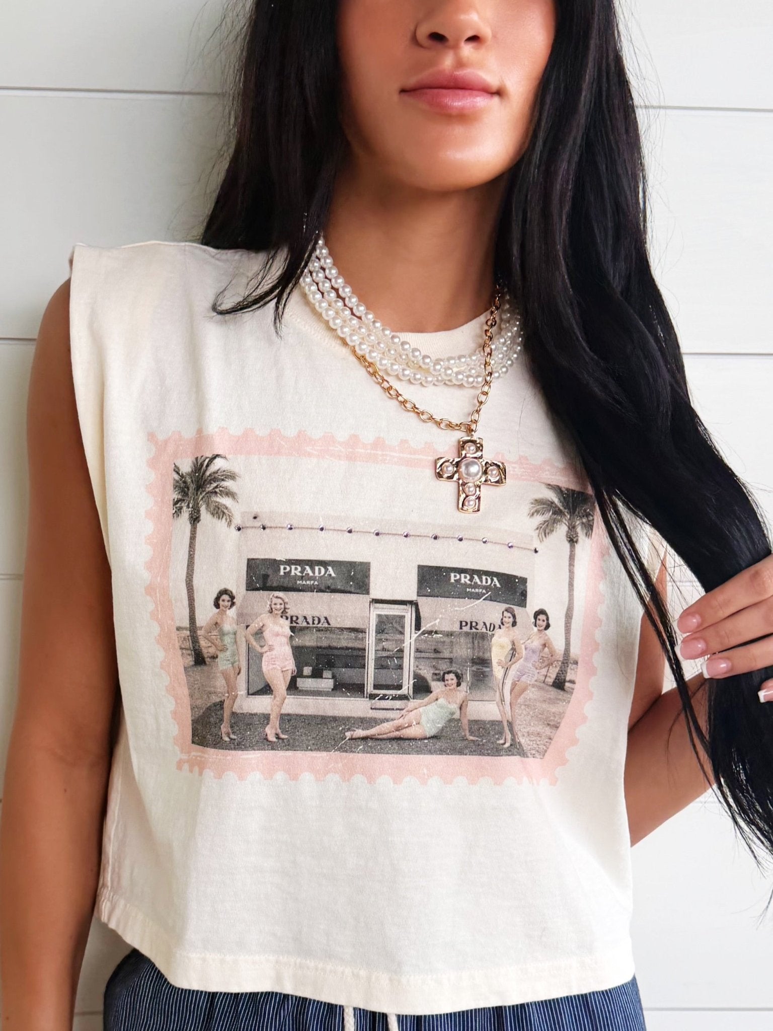 Vacation to Marfa Tee In Ivory - Infinity Raine