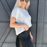 Faux Leather Pleated Short Skirt In Black - Infinity Raine