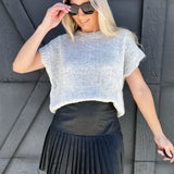 Faux Leather Pleated Short Skirt In Black - Infinity Raine