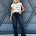High Rise Wide Trouser Jeans In Engross - Infinity Raine