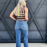 Vervet High Rise Full Length Wide Leg Jeans In Astonishing - Infinity Raine