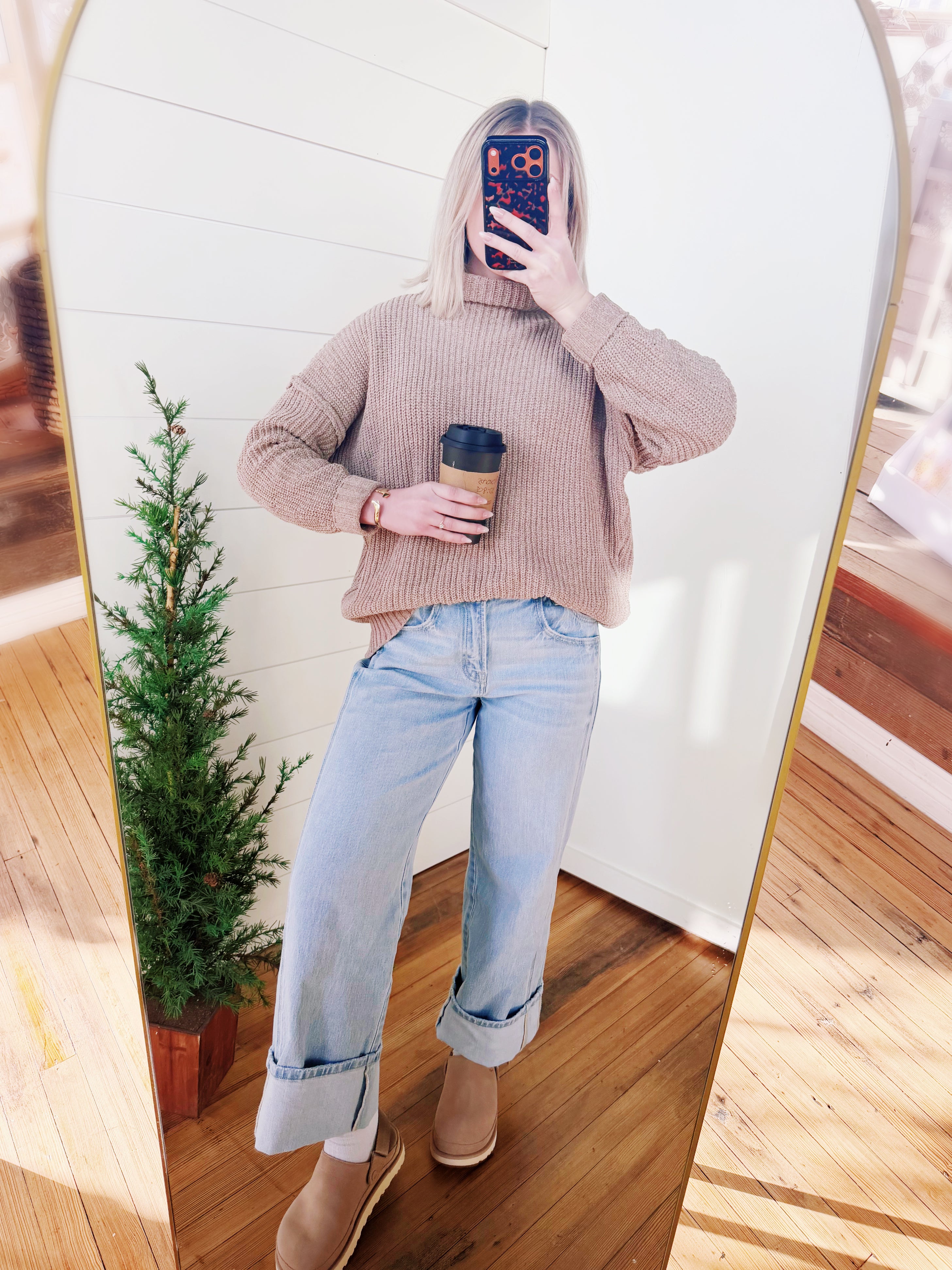 Vervet Super High Rise Cuffed Baggy Wide Jeans In Streamlined - Infinity Raine